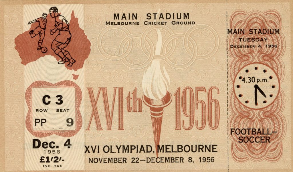 Ticket, 1956 Olympics, Football – Soccer