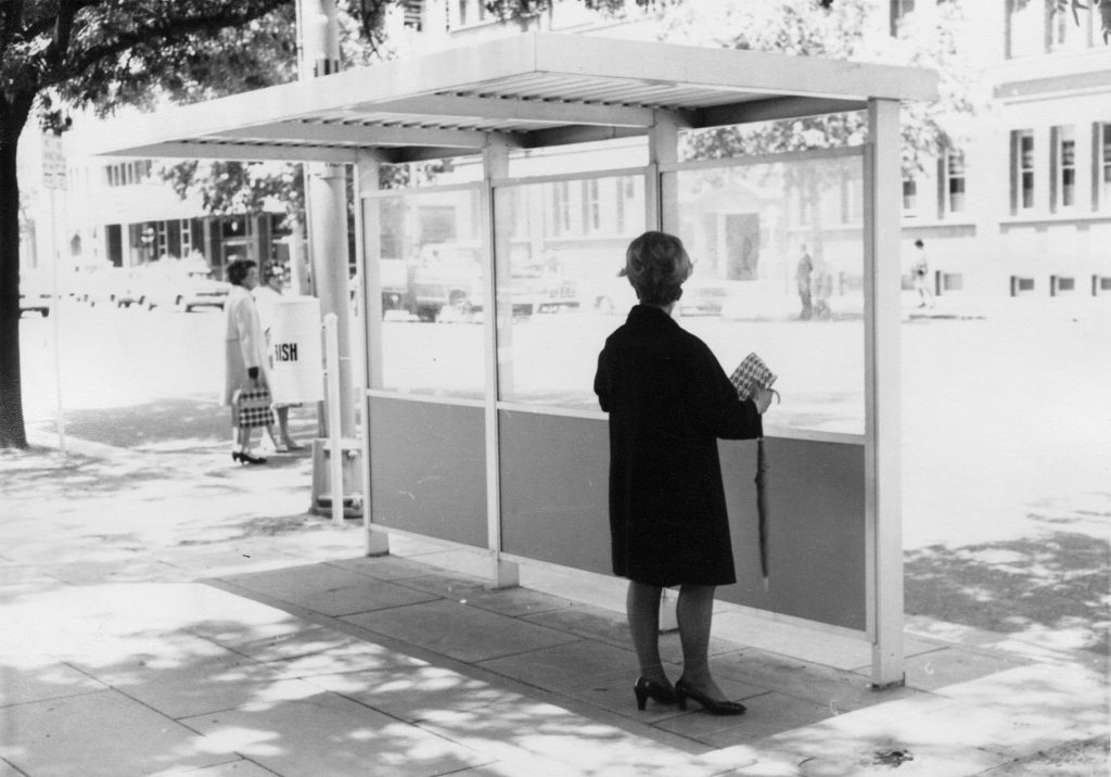 Bus shelter in central Adelaide