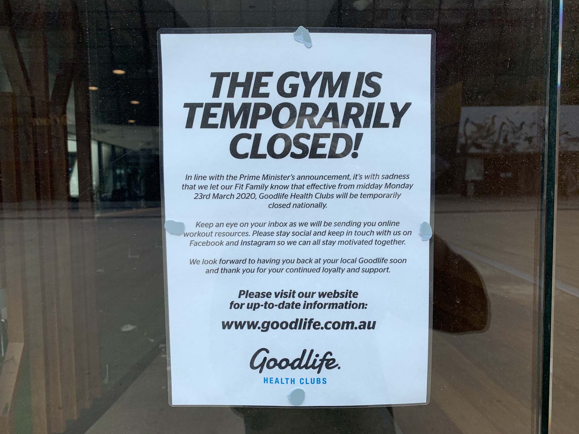 A Sign Of The Times Goodlife Gym opposite Etihad Stadium 1