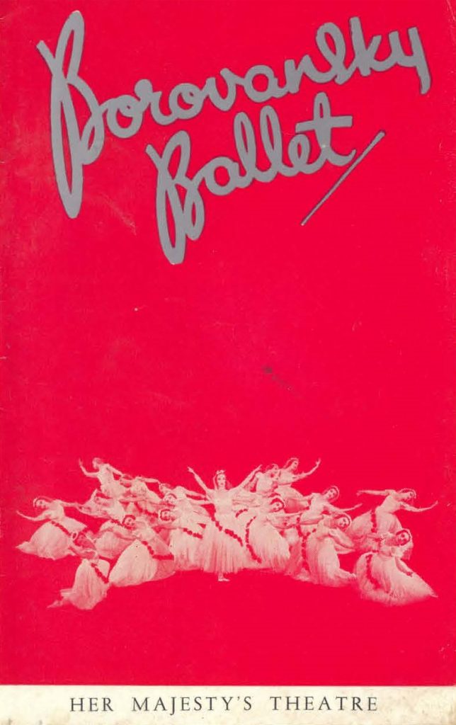 “The Borovansky Ballet” theatre programme