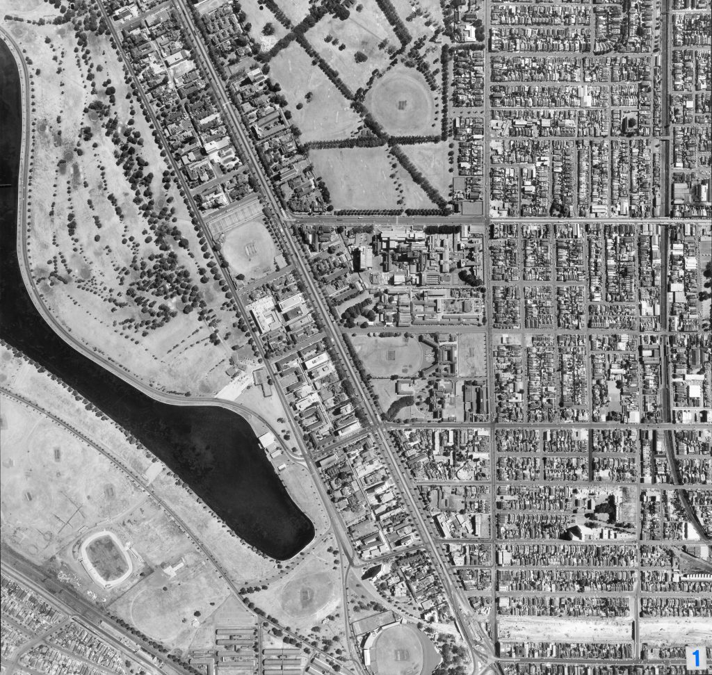 Map 1 – Aerial view of Albert Park, South Yarra, St Kilda Junction