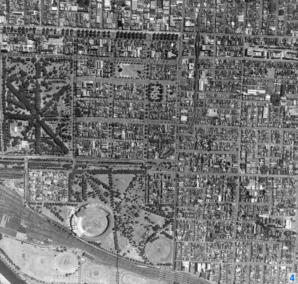 Map 4 – Aerial view of East Melbourne and Richmond