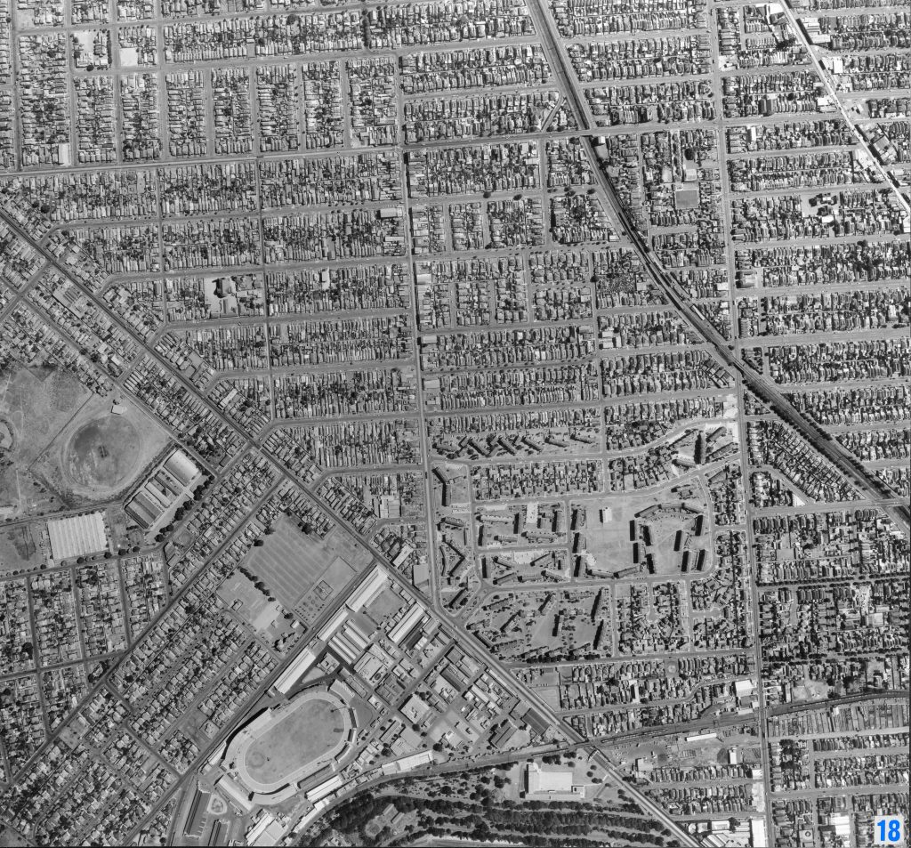 Map 18 – Aerial view of Flemington and Ascot Vale