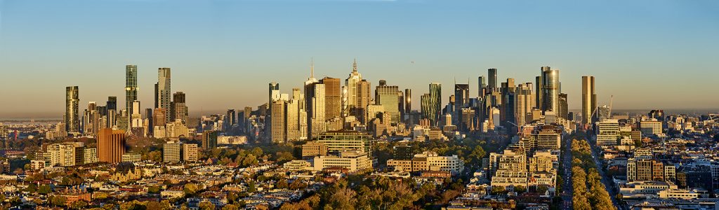 Looking towards Melbourne from the East