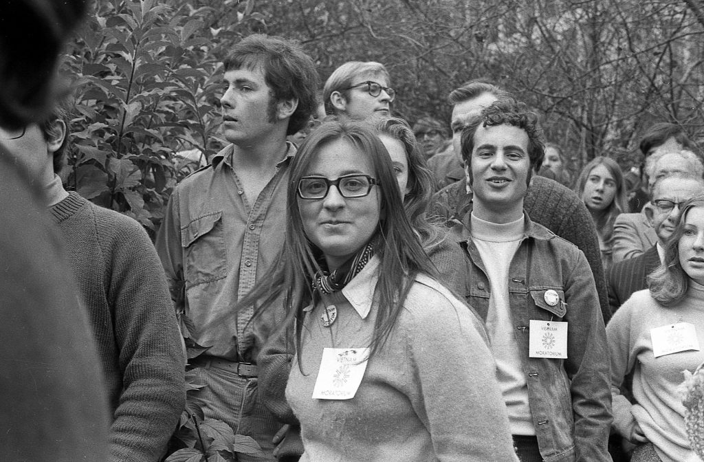 Monash University students at Treasury Gardens (Vietnam moratorium protest)