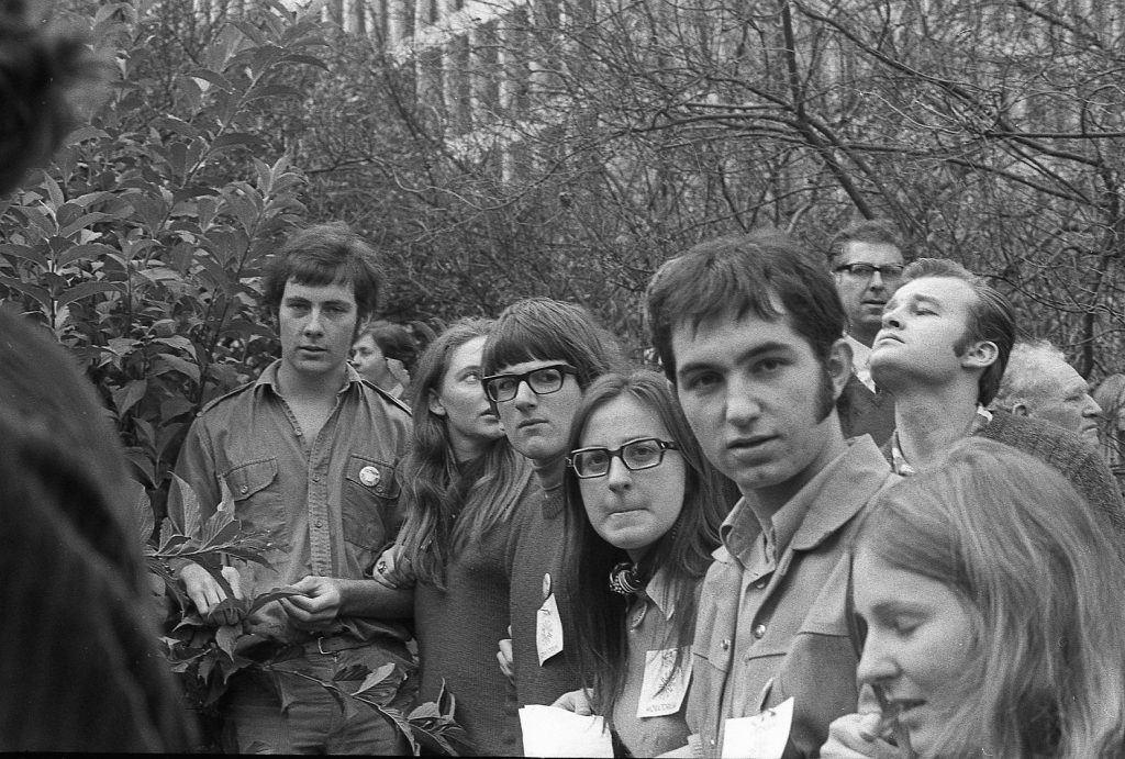 Monash University students at Treasury Gardens (Vietnam moratorium protest)