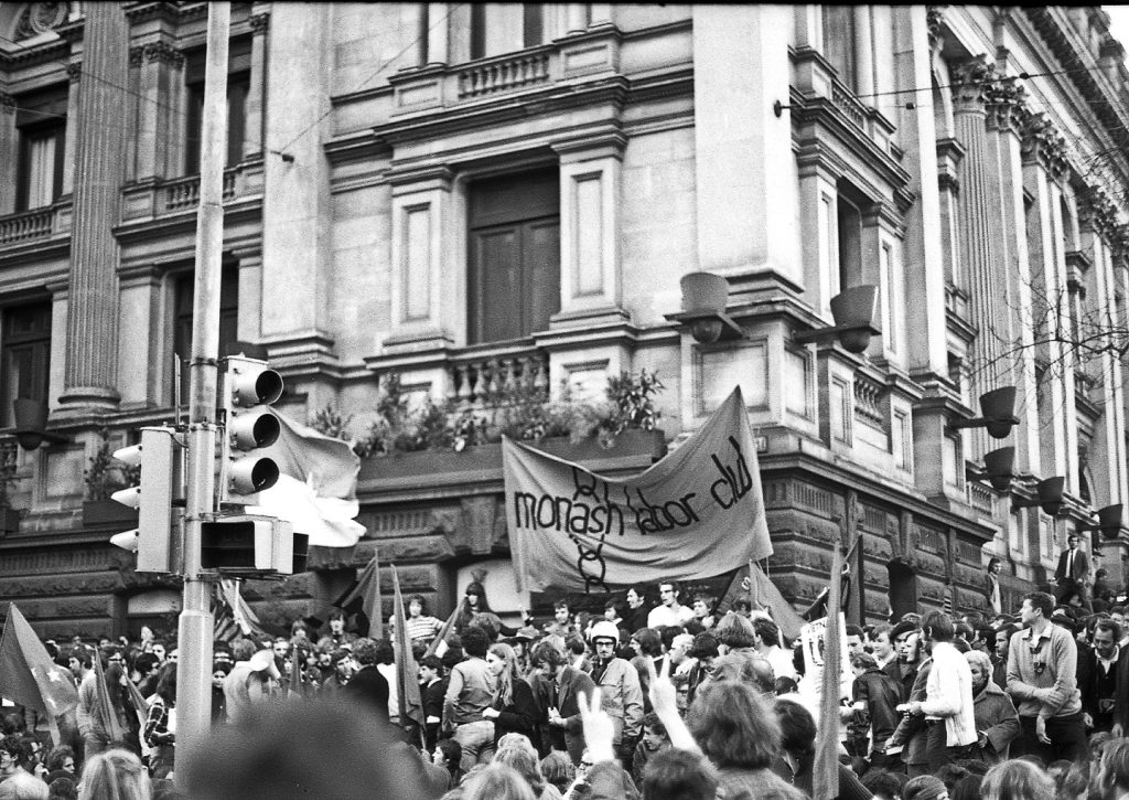 Monash University students, Melbourne Town Hall (Vietnam moratorium protest)