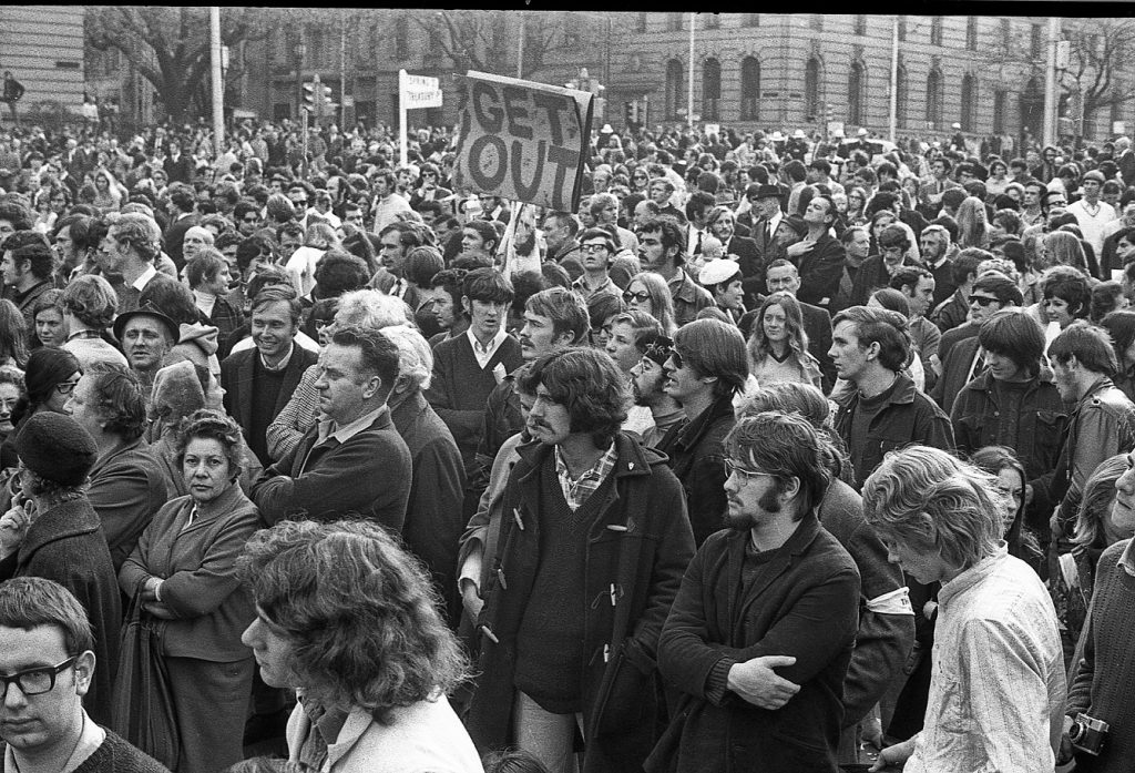 Protest on Swanston Street (Vietnam moratorium protest)