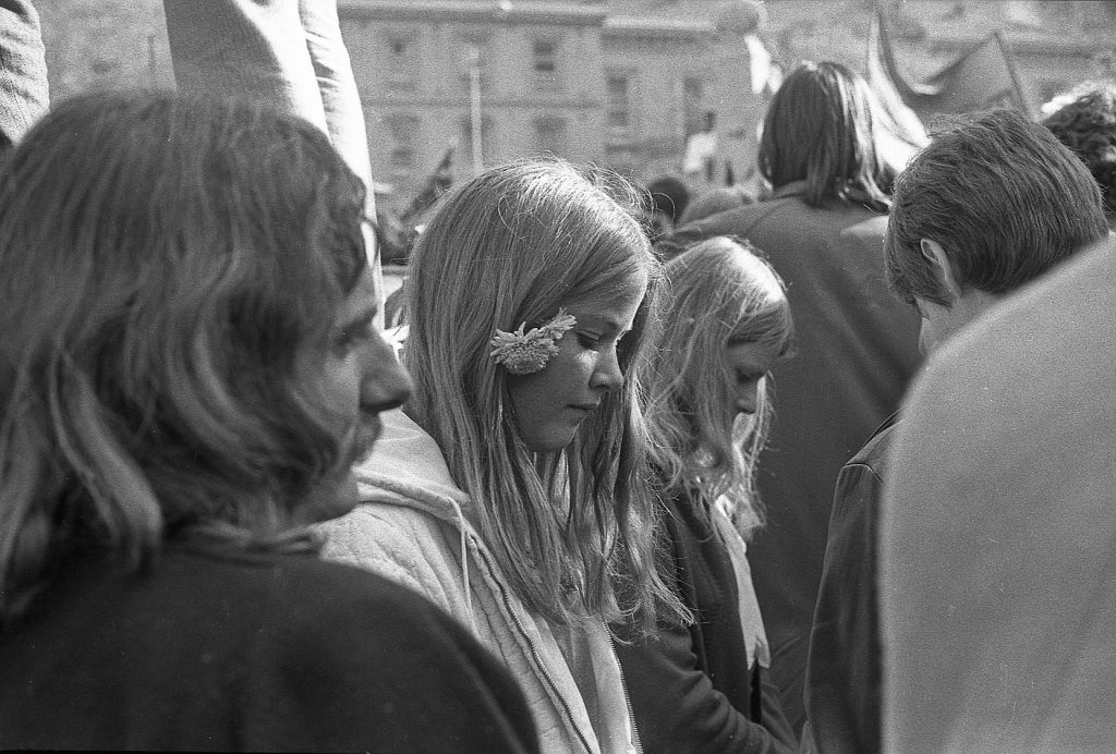 The flower girls in Bourke Street (Vietnam moratorium protest)