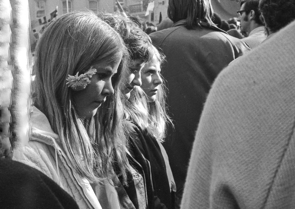 The flower girls in Bourke Street (Vietnam moratorium protest)