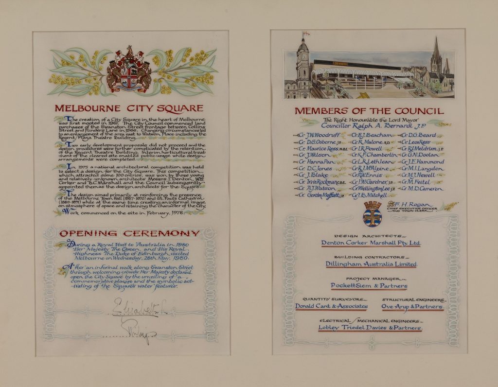 Opening of City Square illuminated document