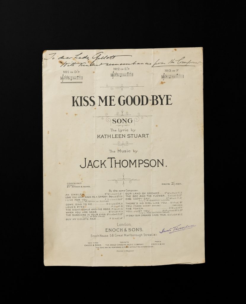 Kiss me good-bye sheet music by Jack Thompson (1)